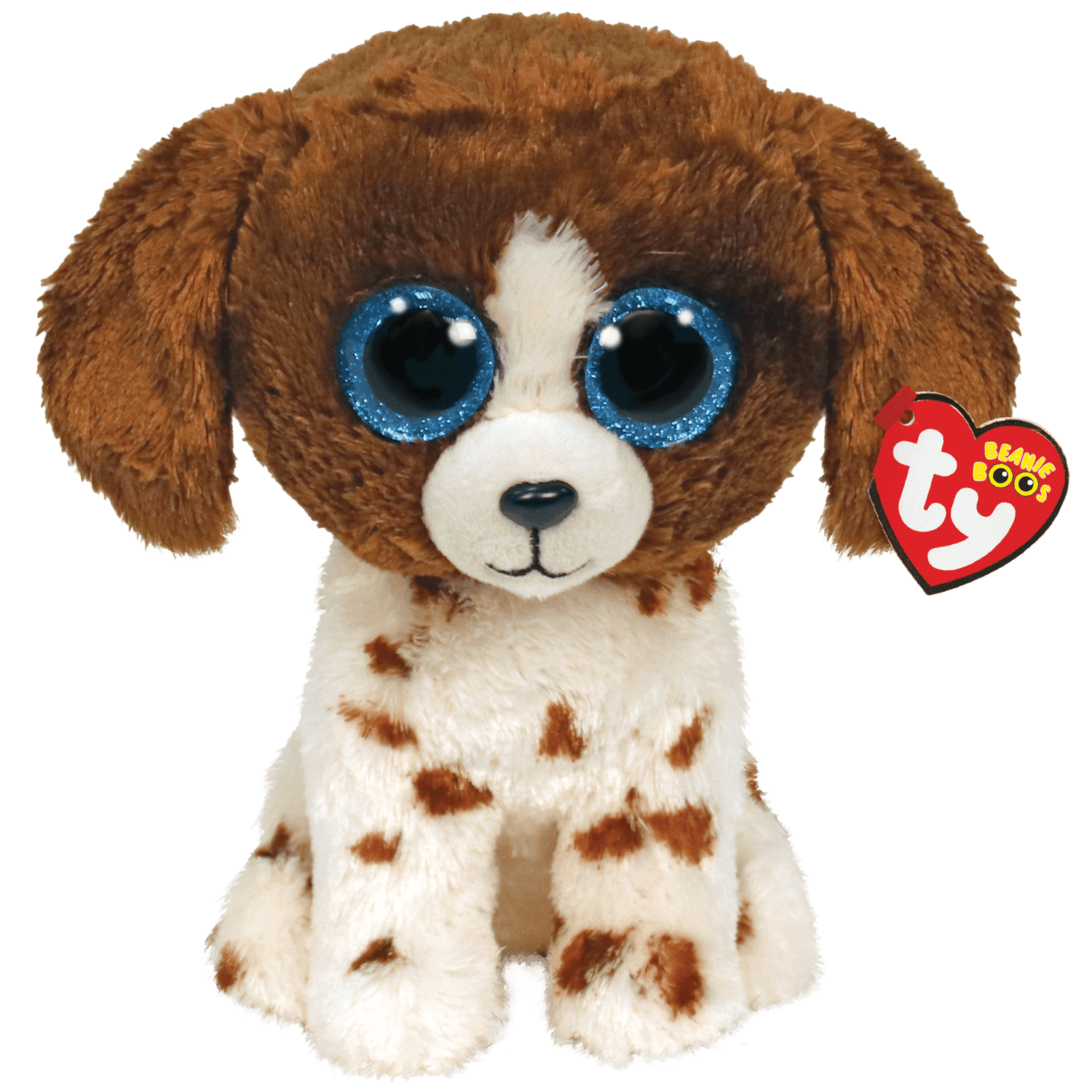 Ty Muddles Brown White Dog Beanie Boo