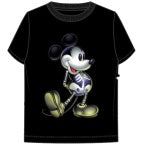 Disney Spooky Mickey Skeleton Glow in Dark Youth Black Tee