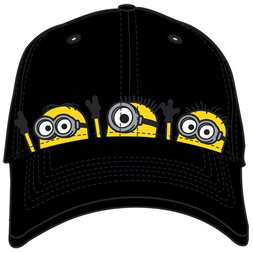 Minions Line Saying Hi Adult Baseball Black Cap