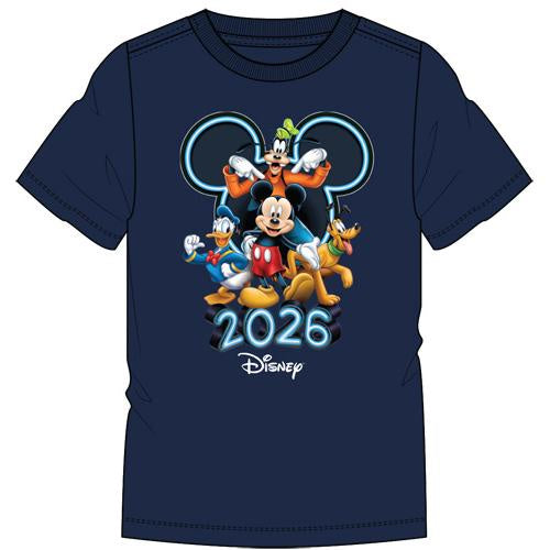 Disney 2026 Adult Mickey & Friends Brilliant Blue Tee