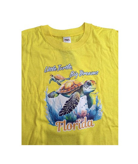 Florida Little Turtle Big Dreams Youth T-Shirt - Banana
