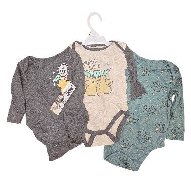 Disney Baby Star Wars Long Sleeve Bodysuit 3 Pack Set