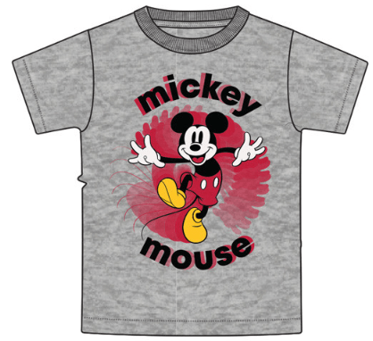 Youth Boys Mickey Splash Gray Heather Tee