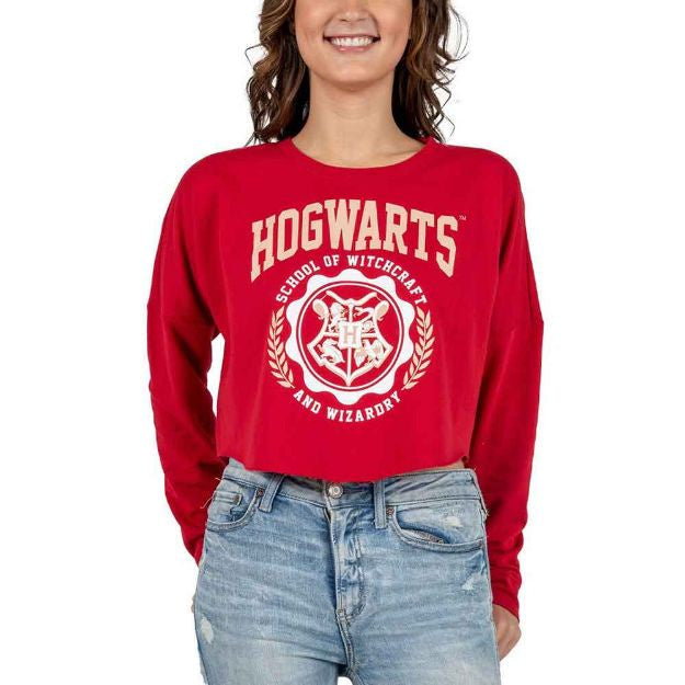 HARRY POTTER HOGWARTS JUNIORS CROPPED SWEATSHIRT