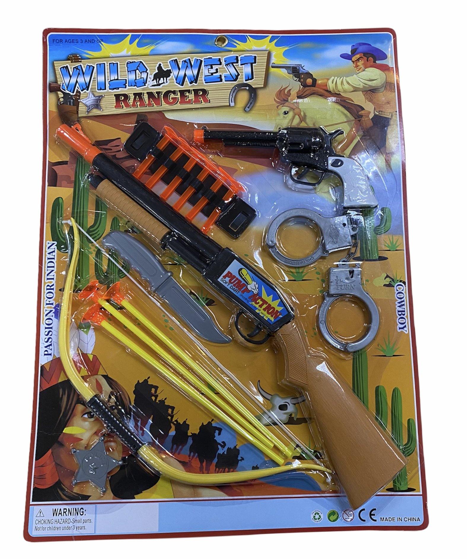 19" Shotgun, Click Gun & Archery Set With 6" Soft Darts & 6 Accessories