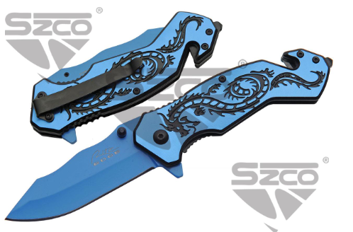 4.5" Blue Flying Dragon Clip