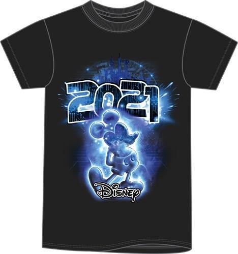 2021 Electric Mickey Glow in the Dark Adult Tee, Black