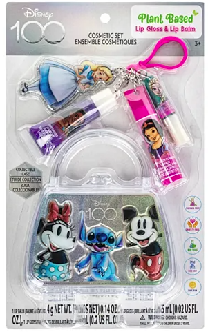 Disney's 100th Purse & Lip Gloss Set on card