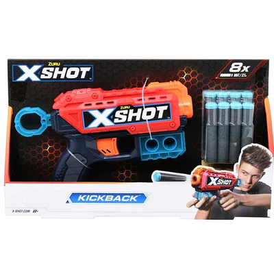 ZURU X-SHOT FOAM BLASTER KICKBACK 8 DARTS
