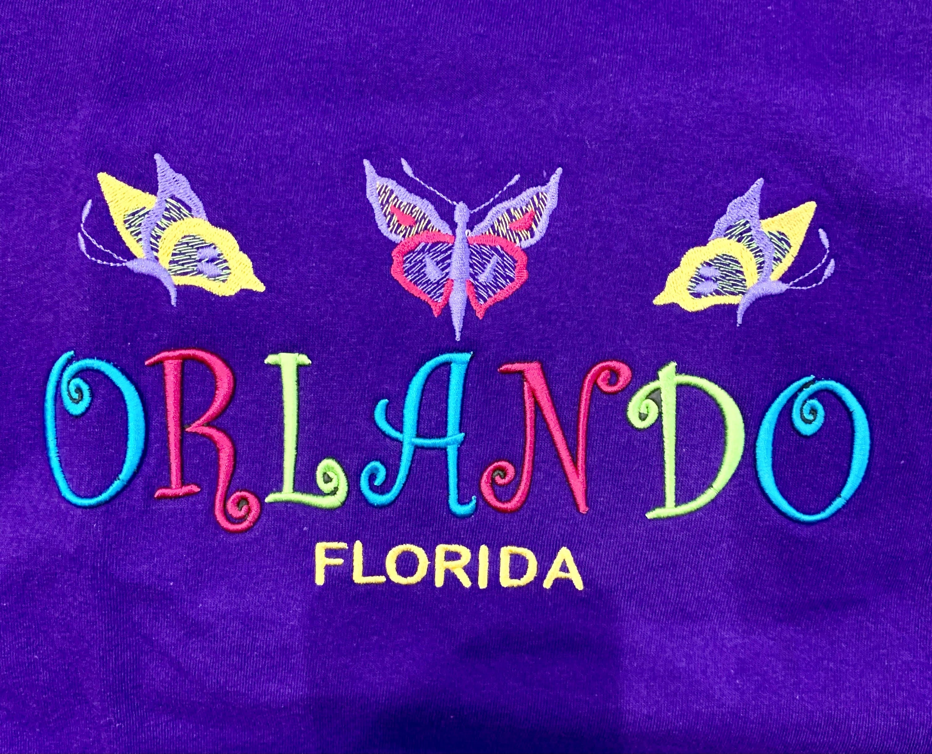 Orlando butterfly multicolor purple T-SHIRT