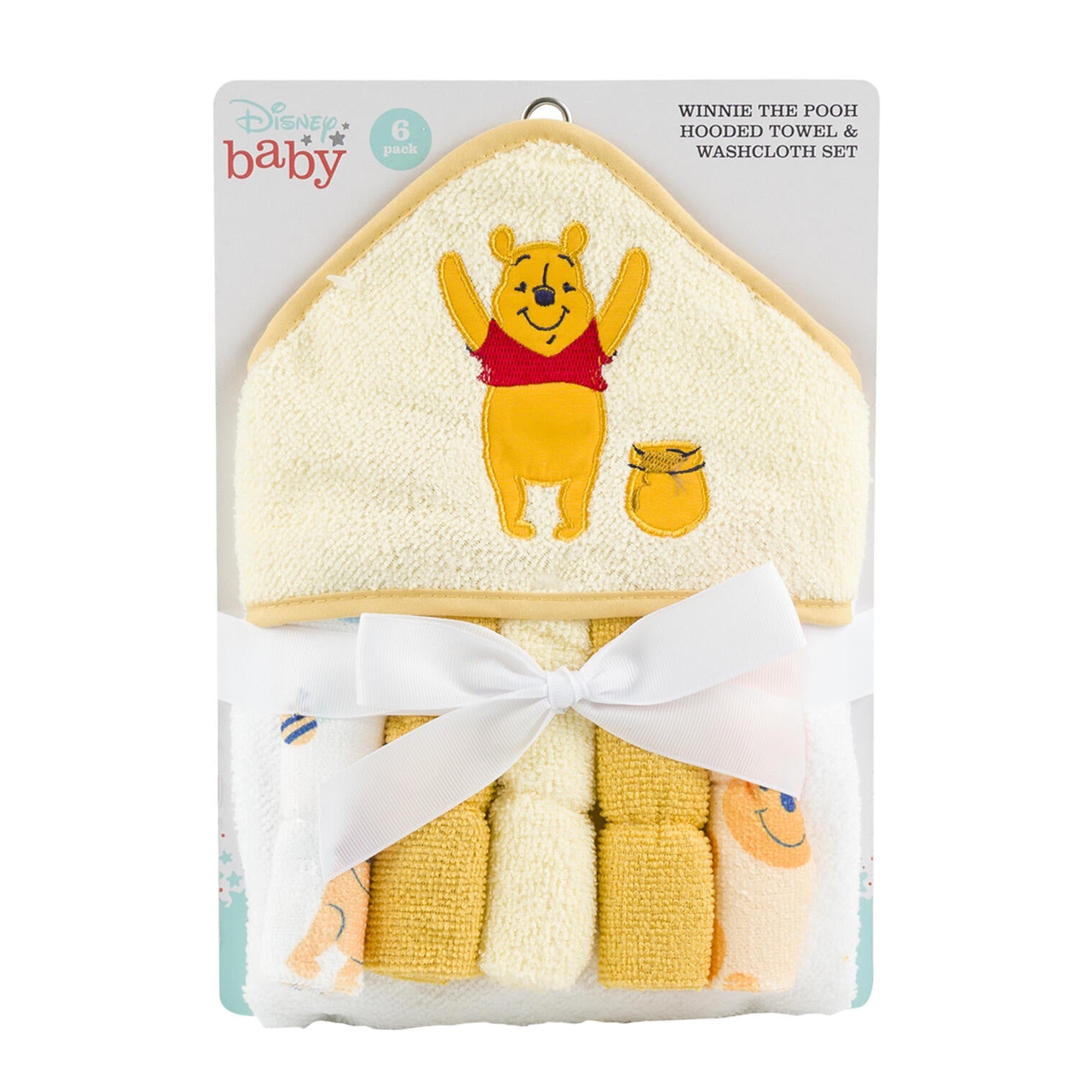 Winnie the Pooh Hooded Towel and Washcloth 6pc