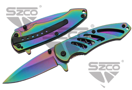 3.5" Rainbow Titanium Folder