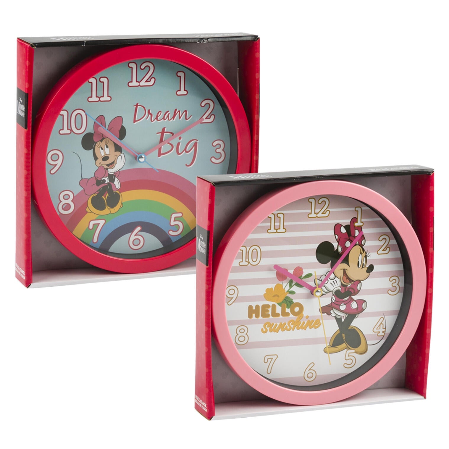 Minnie Mouse Wall Clock- 10"- 2 Assortments