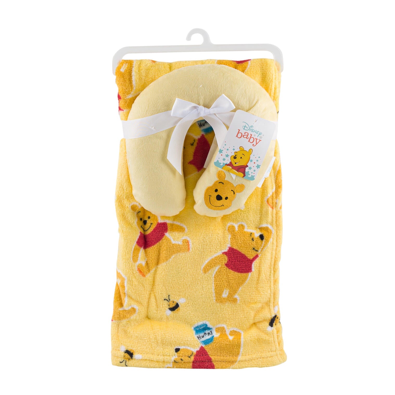 Disney Baby Winnie the Pooh Blanket and Headrest Set- Great Headrest Pillow for Travel