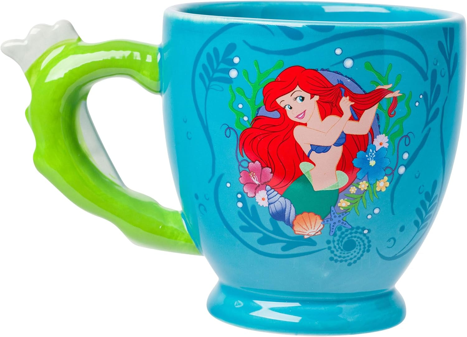 Princess Ariel Dinglehopper Hair Brush Shaped Handle Ceramic Mug 20oz