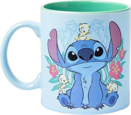 Stitch Floral Ducks Ceramic Coffee Mug 20oz