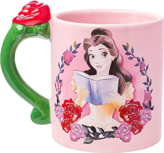 Belle Dreams in Bloom Roses Shaped Handle Ceramic Mug 20oz