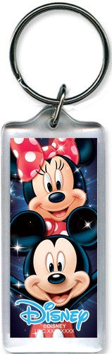 Mickey and Minnie Mouse Head to Head Souvenir Lucite Keychains