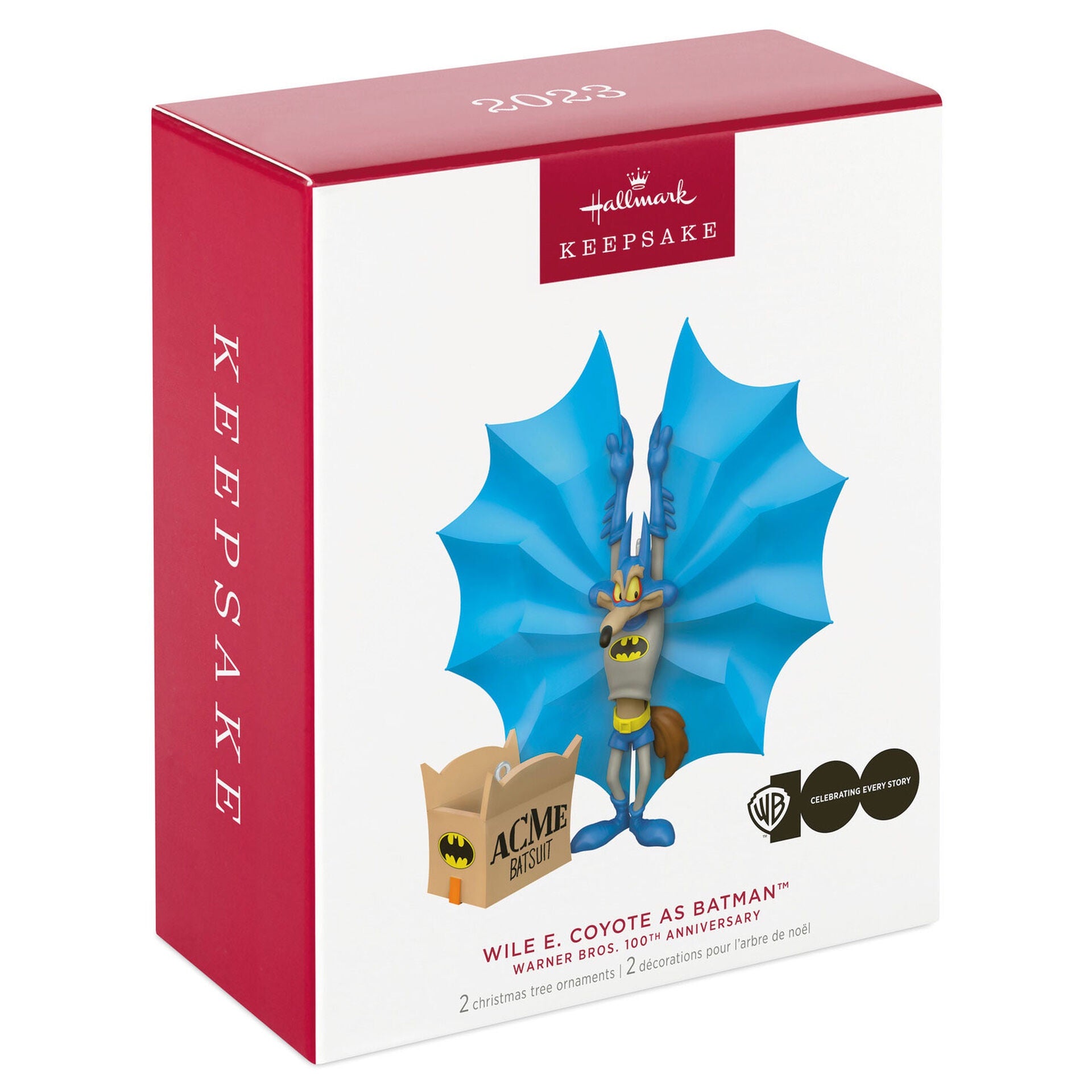 Looney Tunes™ Wile E. Coyote™ as Batman™ Ornaments, Set of 2
