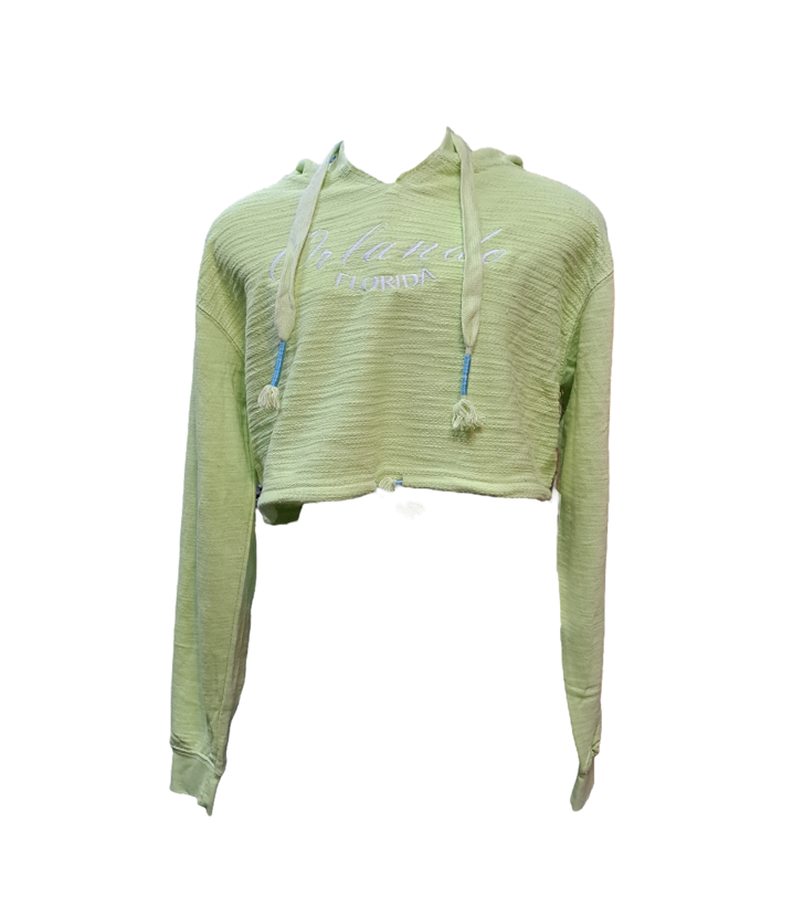 Orlando Key Lime Cropped V-Neck Hoodie