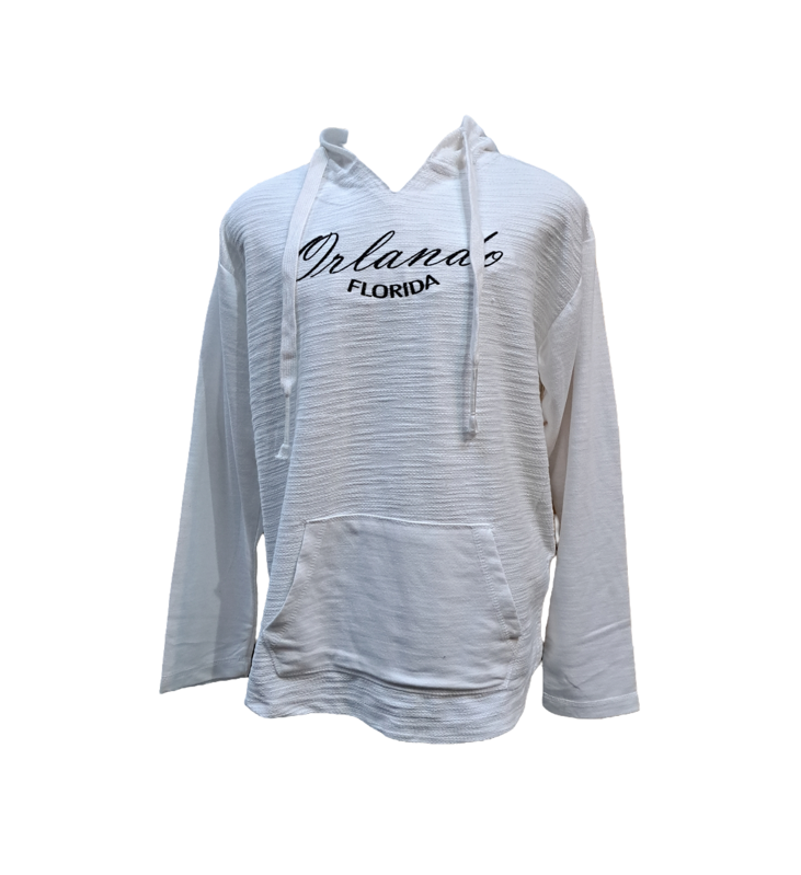 Orlando White V-Neck Pullover Hoodie