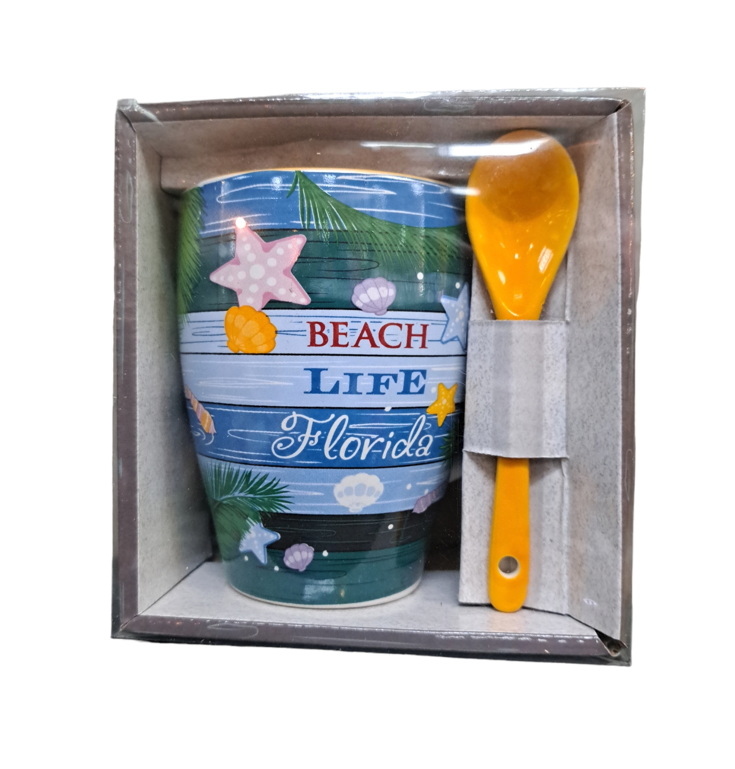 Beach Life Florida Boxed Mug w/ Spoon