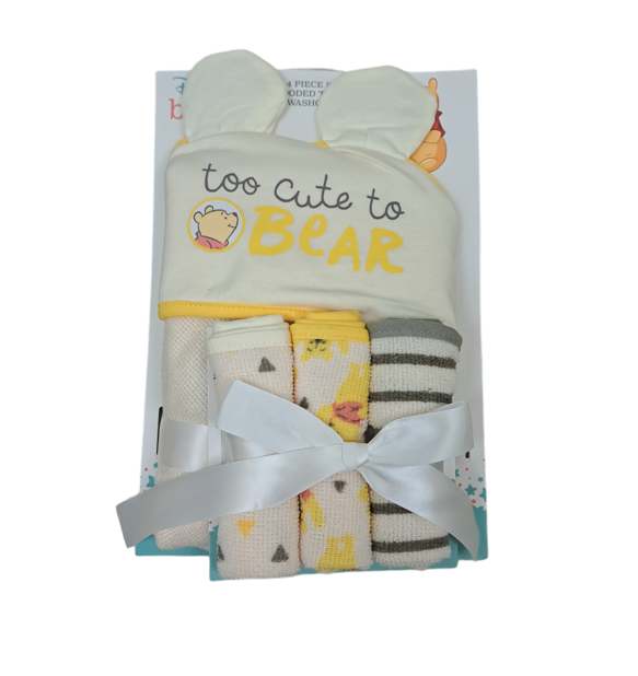 too Cute to Bear Winnie the Pooh 4 Set Hooded Towel & Washcloths