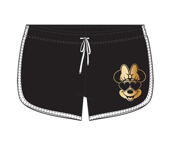 Juniors Minnie Sunglasses French Terry Lounge Shorts Black