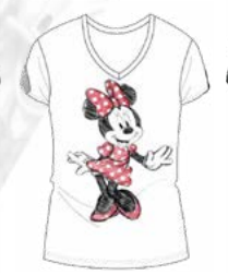 Ladies Minnie Mouse Loungewear White Tee