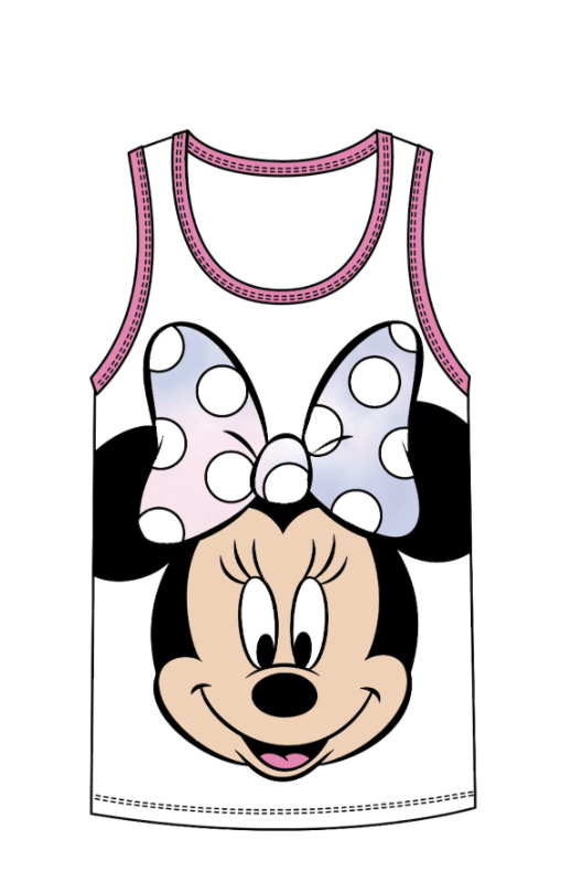 Frontal Minnie Bow Girl Lounge Tank White