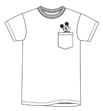 Disney Adult Pocket Listening Mickey White Tee