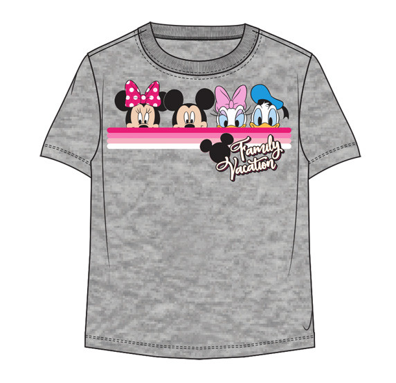 Disney Toddler Girls Tee Vacation Pals, Gray