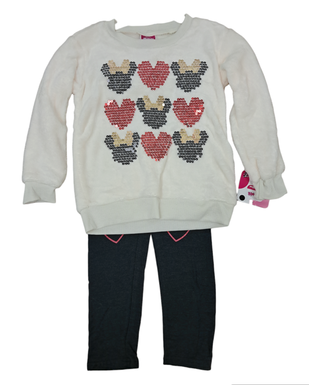 Disney Minnie Girls Sweatshirt & Pant Outfit 2 Set