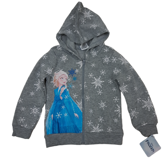 Disney Frozen Elsa Zip Up Hoodie For Toddlers Grey