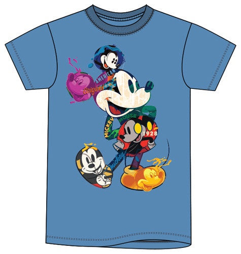 “Disney Mickey Mouse Blue Tie Dye Portrait Tee plus Size