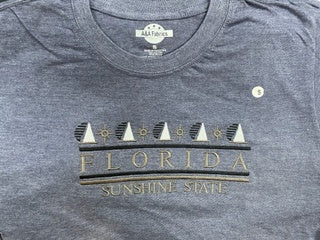Orlando Dark Gray Boat Sunshine State T-shirt