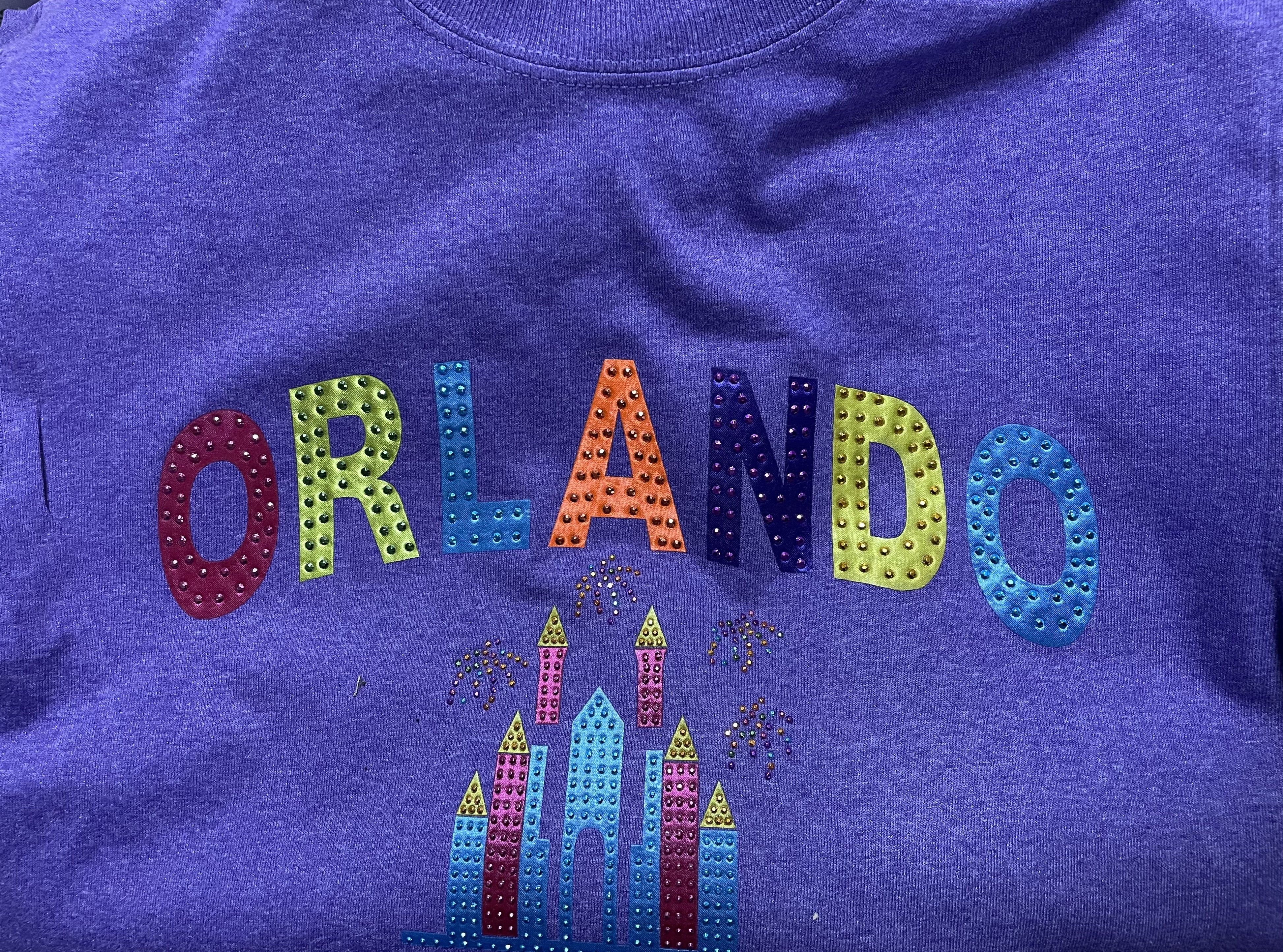Purple Orlando Florida With Stone / Castle T-shirt