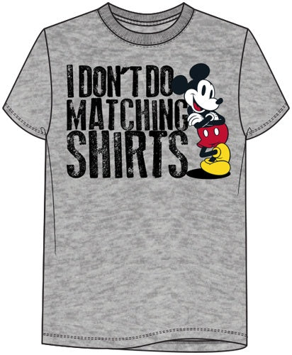 Adult Mickey Don't do Matching Tee, Gray Plus Size