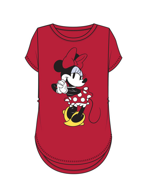 Disney Junior Tunic Tee Red Bow Minnie Brilliant Red