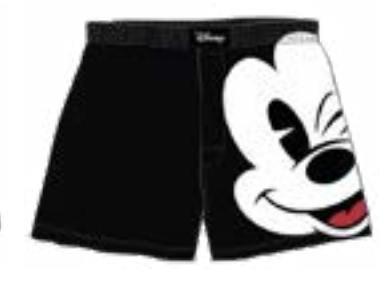 Disney Men's Boxer Mickey Big Face Wink Black