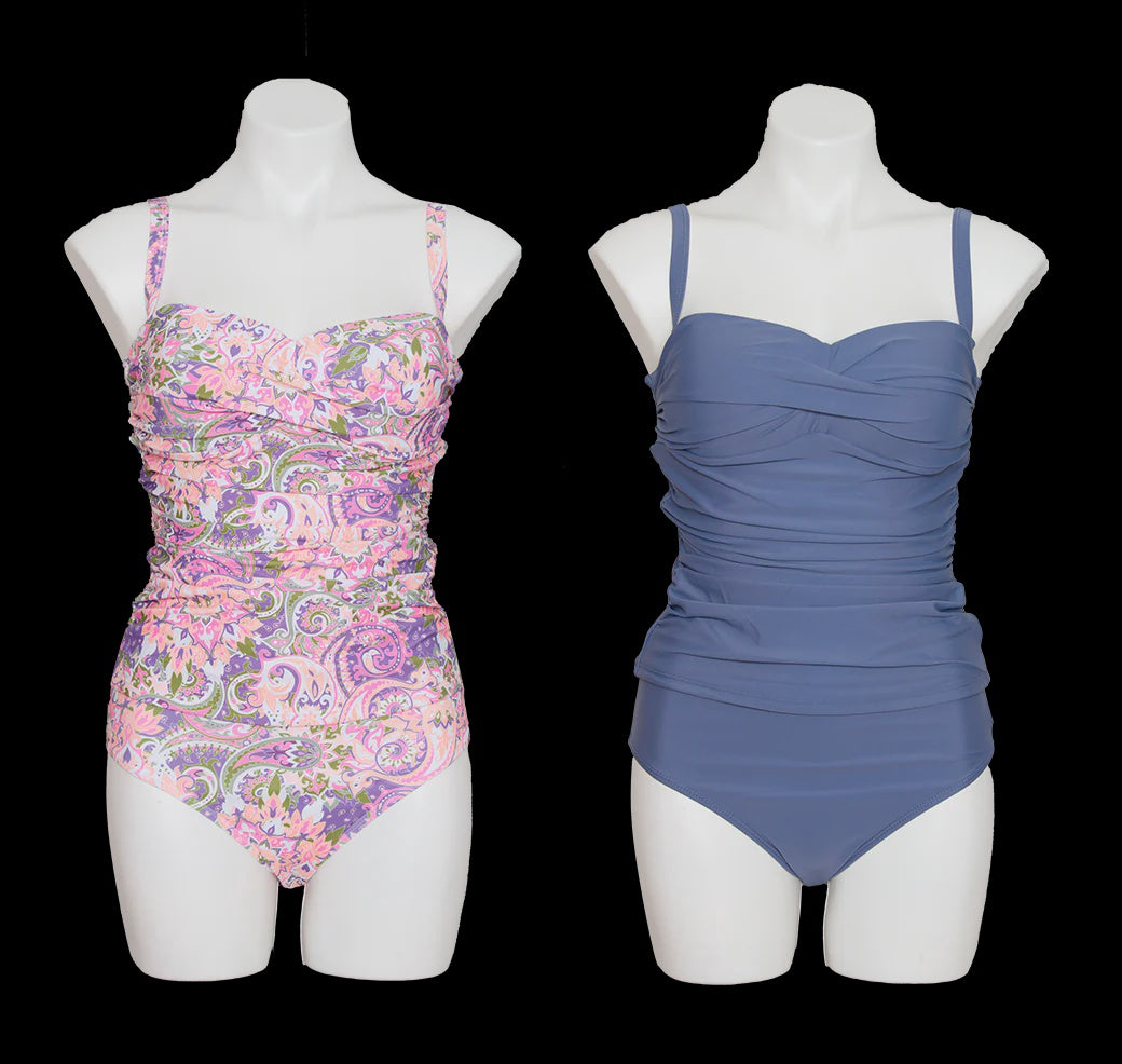 Women's Fashion Tankini With Runching on the Side
