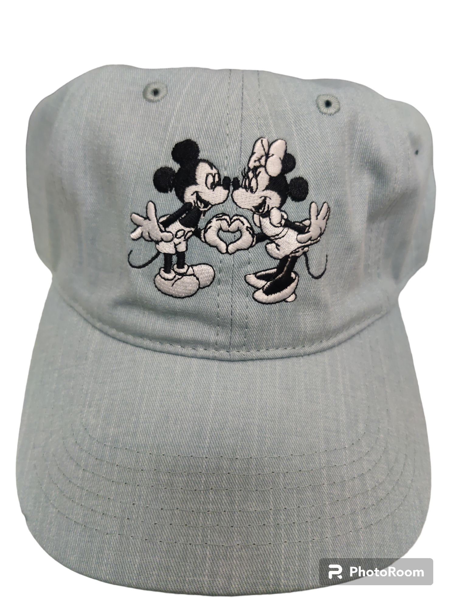 Mickey Mouse And Minnie Mouse In Love Light blue Hat