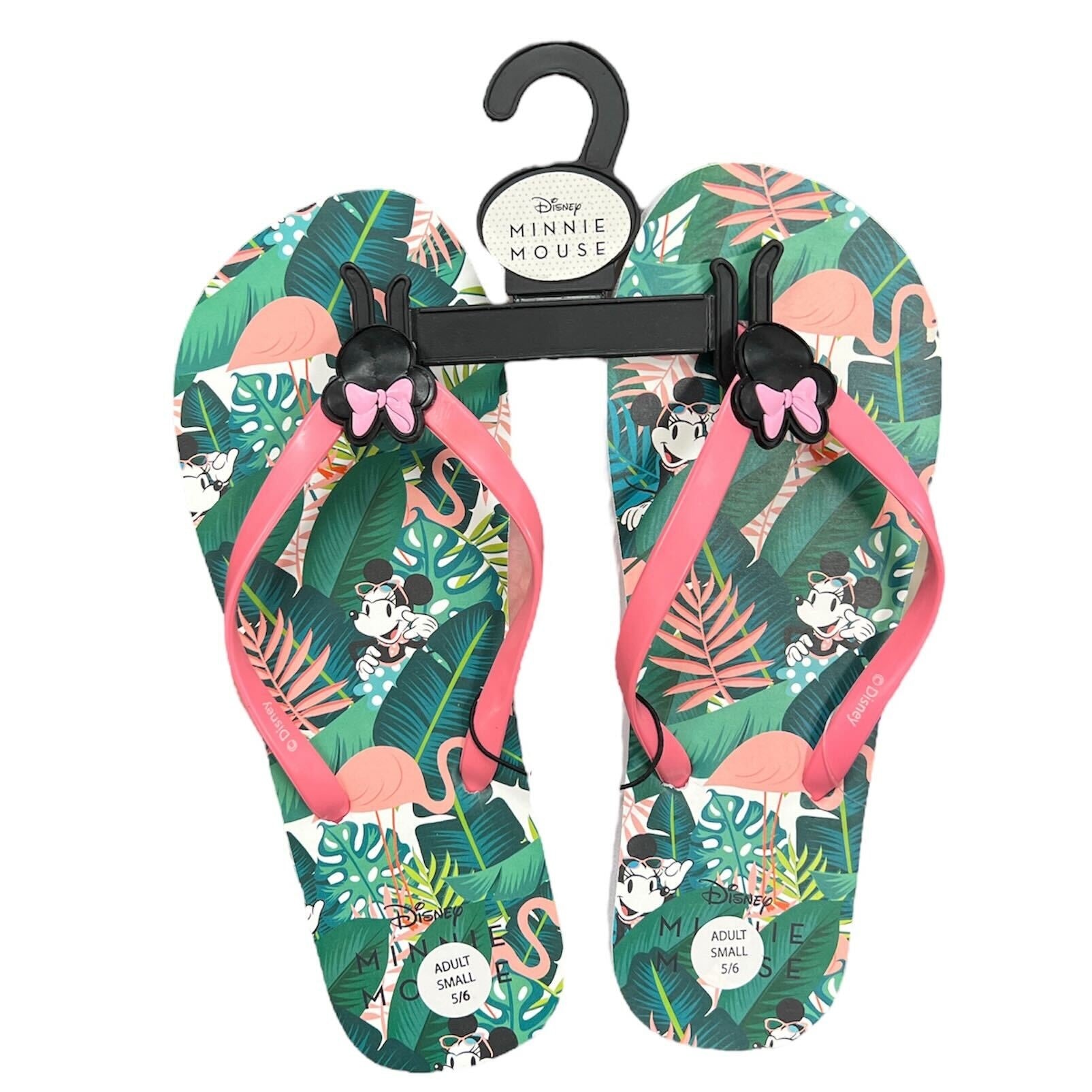 Ladies Turquoise Minnie Mouse Tropical Flip Flops
