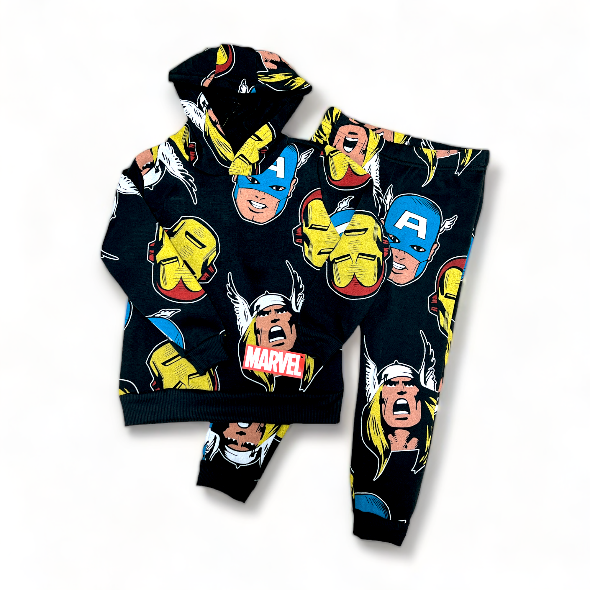 Kids Marvel Avengers Hoodie and Pants, Black