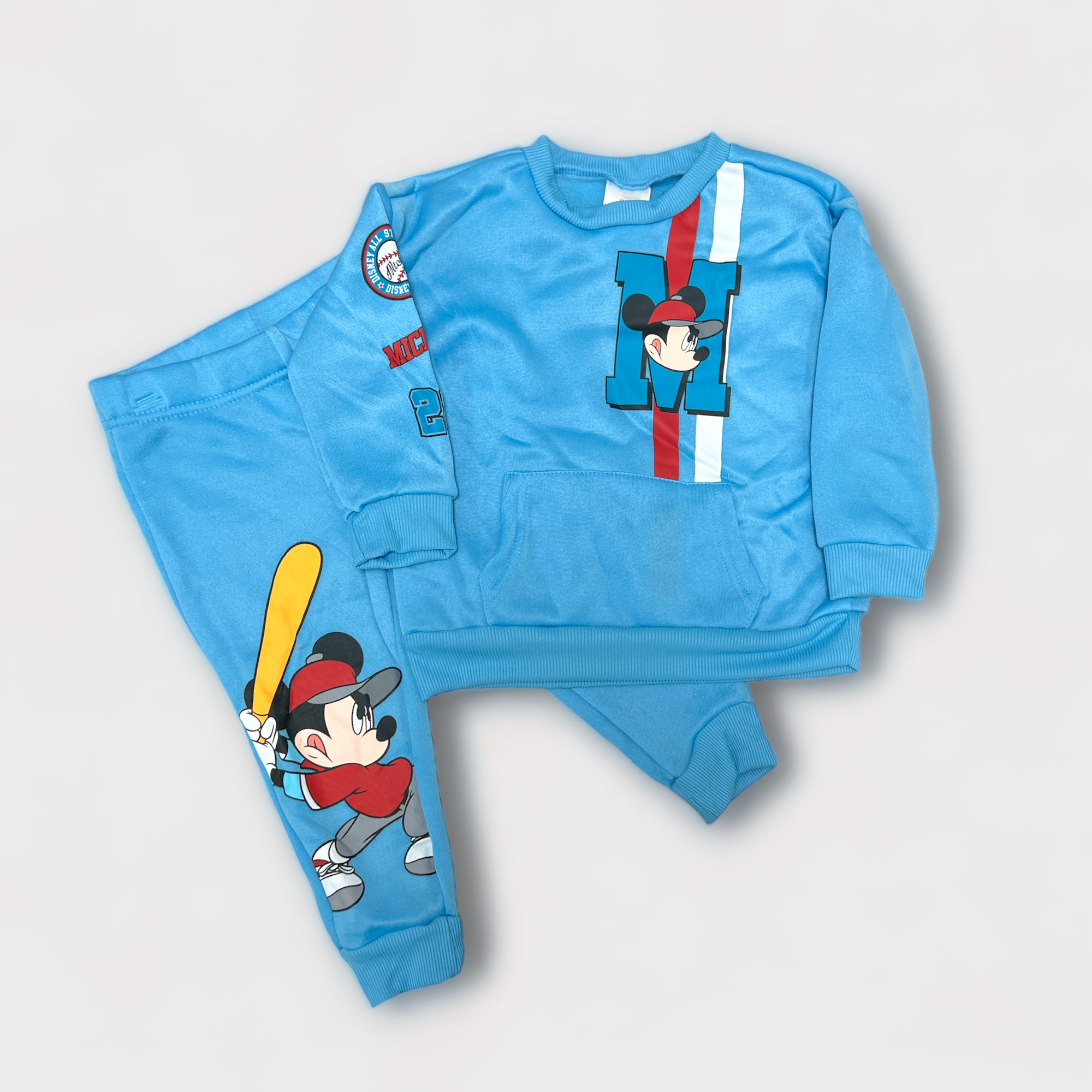 Kids 2 Pack Mickey Baseball Sweashirt and Pants, Blue