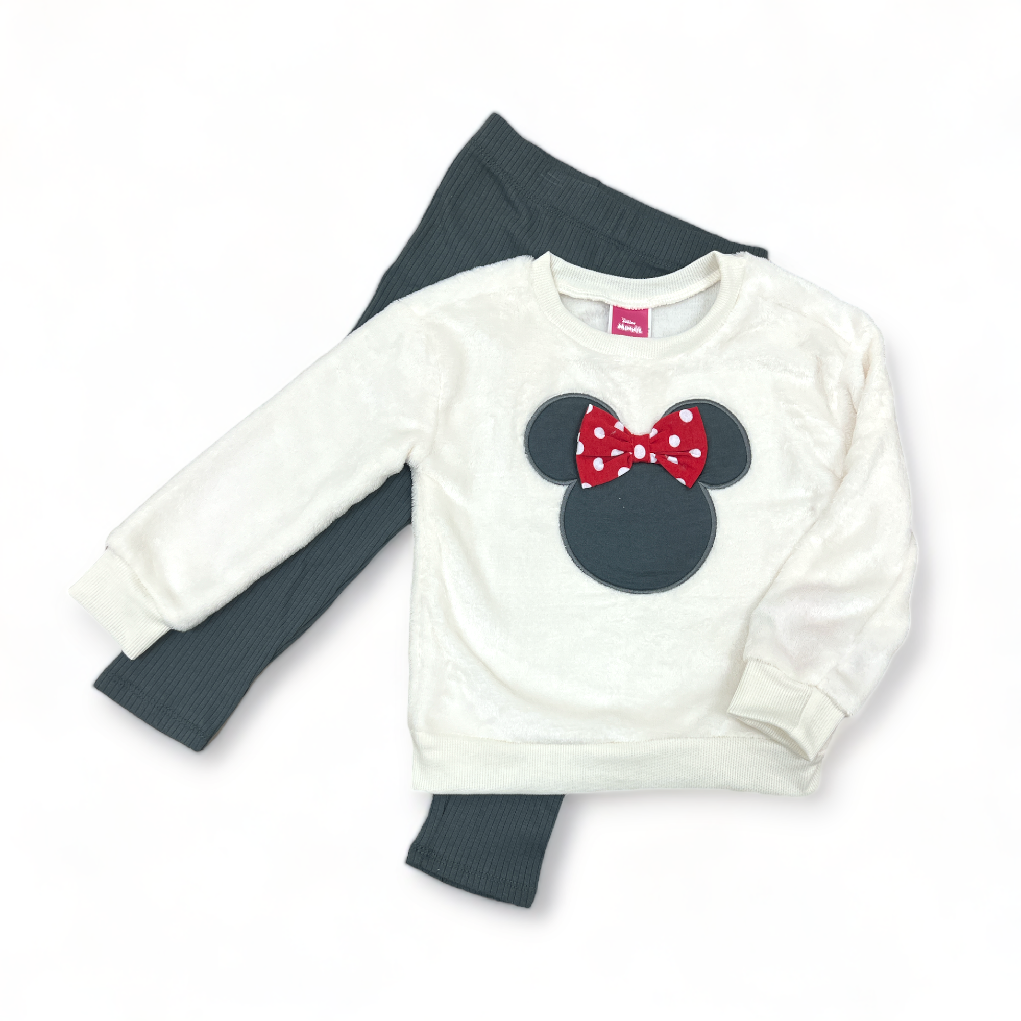 Toddlers 2pk Minnie Mouse Faux Fur Sweatshirt and Pants