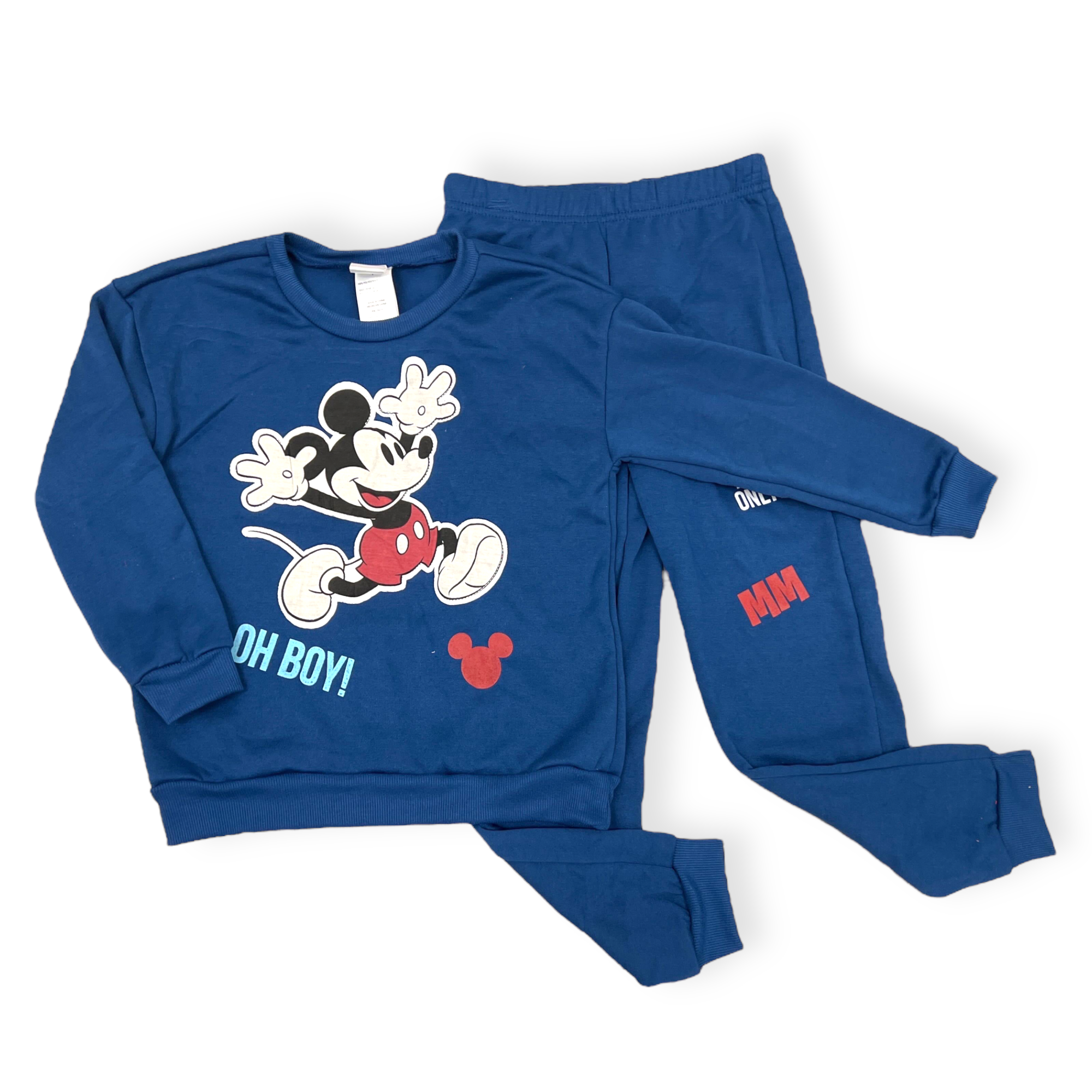 Kids 2Pk Mickey Oh Boy Sweatshirt and Pants, Blue