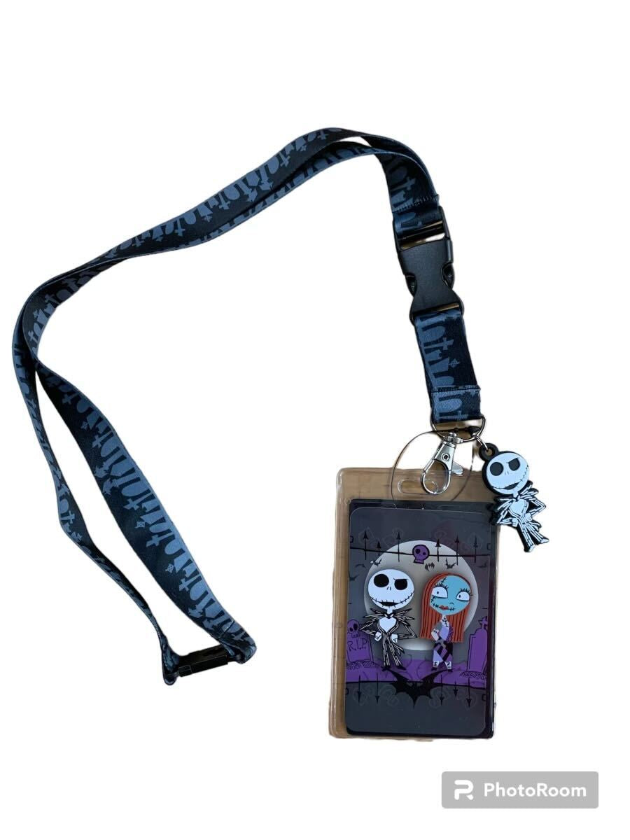Disney NBC Lanyard W/ Jack Charm And Card Holder