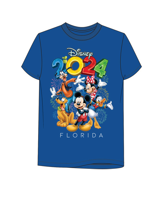 Disney 2024 Florida Mickey & Friends Party Royal Youth Tee