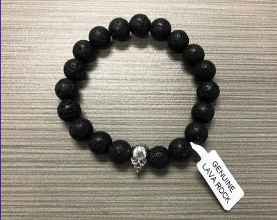 Lava Bracelet with Skull Bead Bracelet